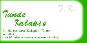 tunde kalapis business card